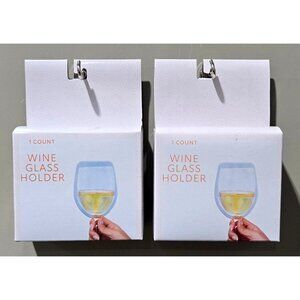 Wine Glass 2 Count Adhesive Holder for Tile or Glass Use Bathtubs Kitchens More